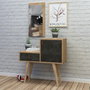 Hanah Home Recibidor Moderno Elegante Roble y Gris Oscuro con Zapatero 80cm Mueble Entrada Melamina